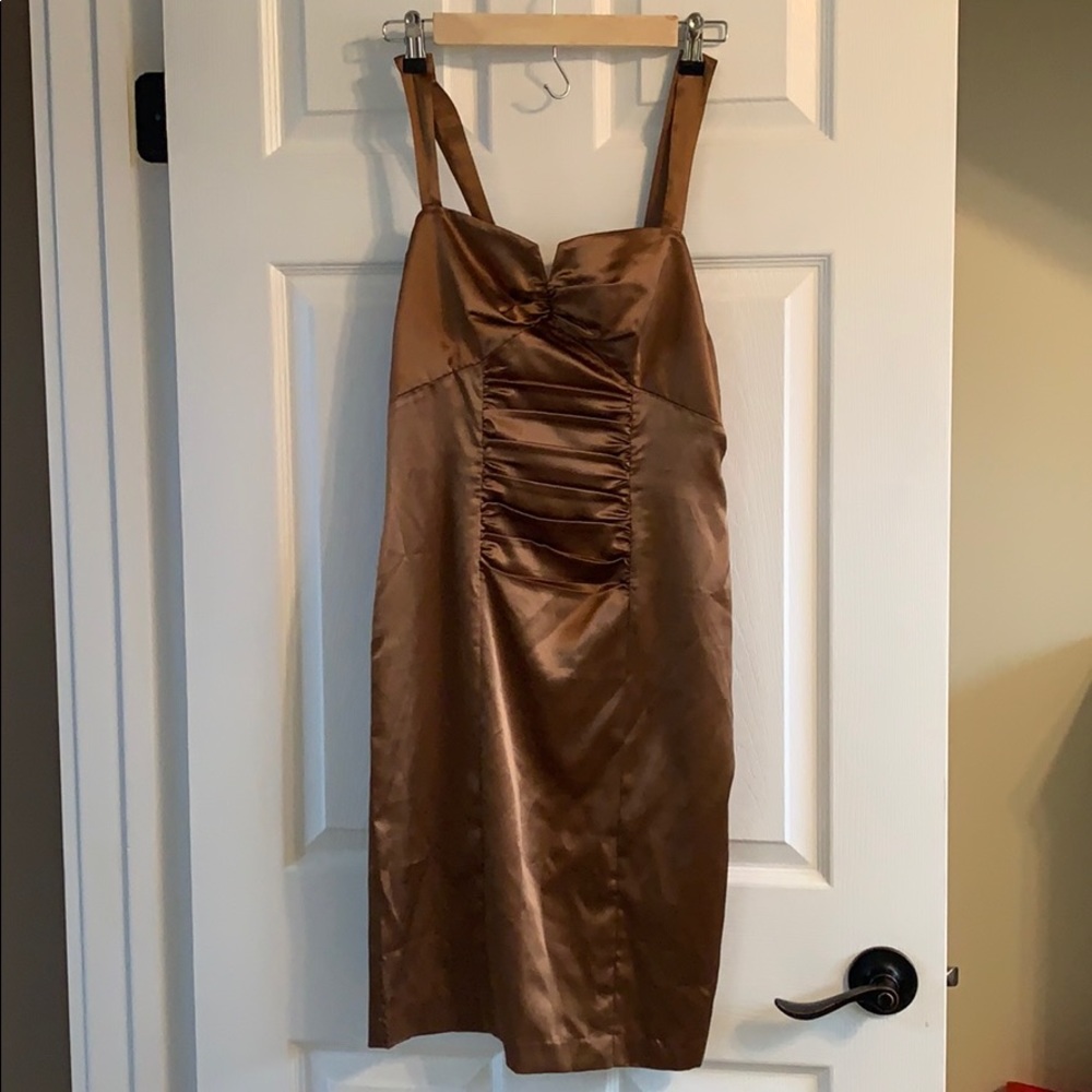 Gold silky sleek dress